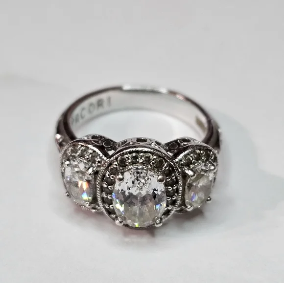 Tacori Diamonique Epiphany in Bloom Platinum Clad 925 Ring Size … - Picture 3 of 16